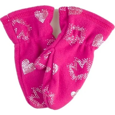 Karpet Fleece rukavičky palčiaky s potlačou srdiečka