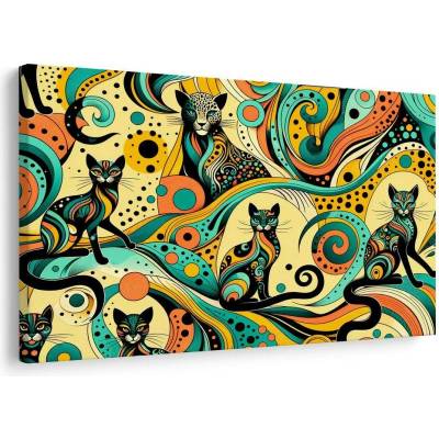 Obraz psychedelické kočky - 150x100