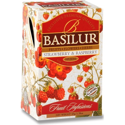 Basilur Ovocný čaj malina. jahoda 20 x 1,8 g