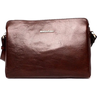 Marta Ponti luxusní dámská kožená crossbody kabelka no. 205 tmavěhnědá