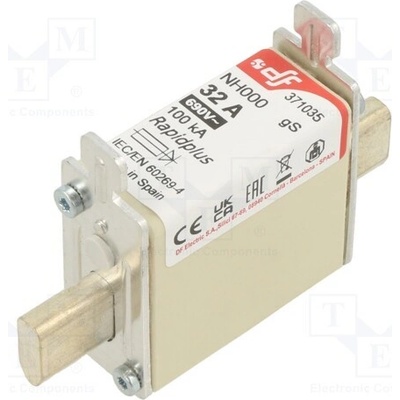 DF ELECTRIC 371035 Pojistka: tavná; 32A; 690VAC; 440VDC; gS; keramická; NH000