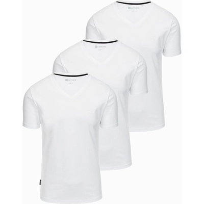 Ombre Clothing Комплект тенискис с V-образно деколте, еластан и скромно лого 3 бр - 3х бяло V2 Z100 Ombre Clothing Ombre Clothing | Byal | МЪЖЕ | S