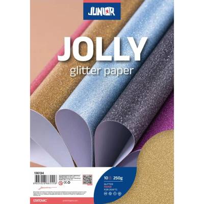 JUNIOR-ST Dekorační papír A4 10 ks zlatý glitter 250 g