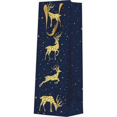 Darčeková taška na fľašu - Premium GoldDeer 12 x 10 x 37 cm