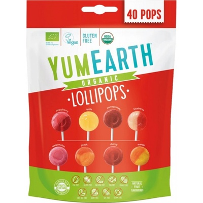 YumEarth BIO Ovocná lízátka MIX 8 příchutí 40 ks 241 g