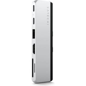 Satechi Хъб Satechi Dual USB-C за Surface Pro 9, 1x USB4 100W PD, 1x HDMI 2.0 4K/60Hz, 2x USB-C 3.2 Gen 2, 1x USB-A 3.2 Gen 2, SD/microSD - ST-HSP9P (ST-HSP9P)