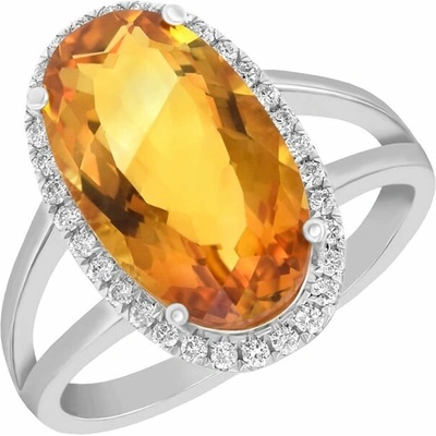 Eppi Půvabný zlatý prsten s 5ct citrínem a diamanty Aiofe R32044