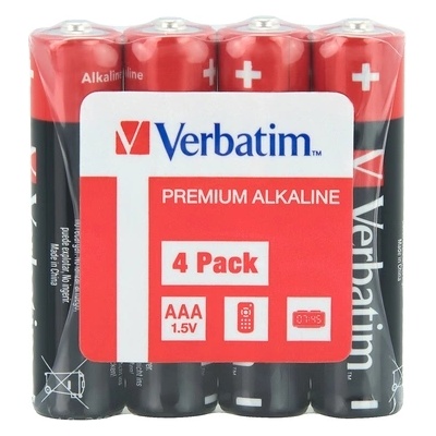 Verbatim ALKALINE BATTERY AAA 4 PACK (SHRINK WRAP) (49500)
