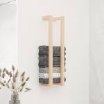 vidaXL Поставка за хавлии 23x18x90 см борово дърво масив (822397)