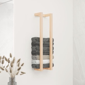 vidaXL Поставка за хавлии 23x18x90 см борово дърво масив (822397)