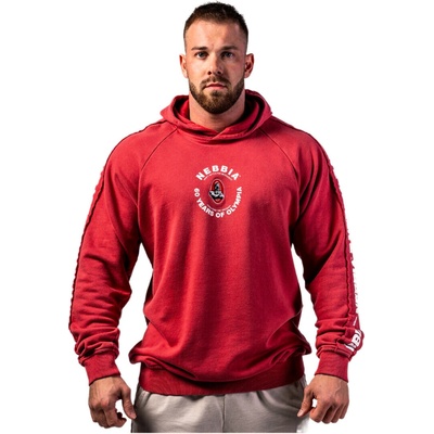 Nebbia Washed mikina s kapucňou Heritage 793 red