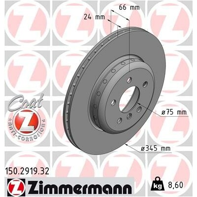 Brzdový kotúč ZIMMERMANN 150.2919.32 (150291932)