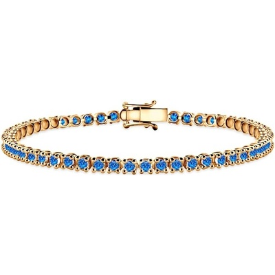 SAVICKI Tenisový náramok žlté zlato z modrými zafírmi 2.700 ct 3,2 mm 18 cm - SAV-B-TENIS-18CM-32SZ-22K-585-NSZ-Z