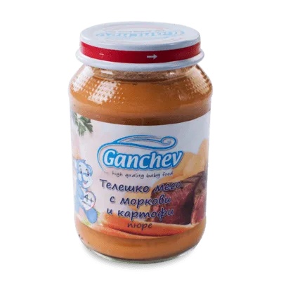 Ганчев пюре Телешко месо с моркови и картофи