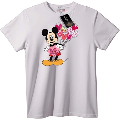 NOONEBRAND Тениска Сладко Mickey Сърце Балони - S, Black