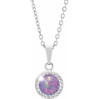 JSB Bijoux Opál s křišťálovými kameny Swarovski Violet 92300025vio (Ag925/1000, 2,1 g)