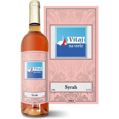 Sablio Vitaj na svete Syrah ružové suché víno 12 % 0,75 l (čistá fľaša)
