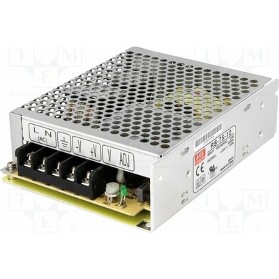 MEAN WELL RS-75-12 Napájecí zdroj: spínaný; k vestavbě,modulový; 75W; 12VDC; 6A