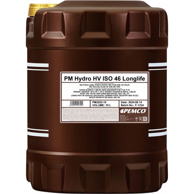 PEMCO Хидравлично масло PEMCO Hydro HVLP ISO 46 LONGLIFE 20л