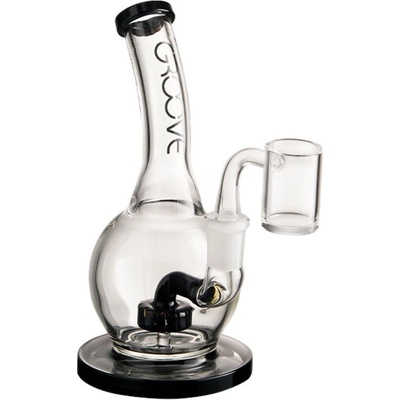 Groove Round Rig 17.8 cm Black and Clear skleněný bong