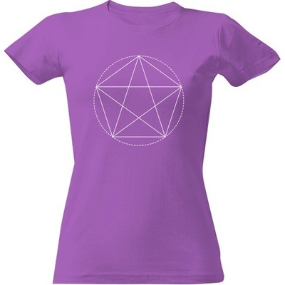 Dámská mikina s kapucí s potiskem Pentagram Fuchsia