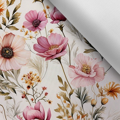 Takoy Látka s potiskem nepromokavý polyester TD/NS letní květiny Romantika