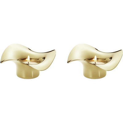 Georg Jensen Zlacený čajový svícen Cobra, set 2ks -