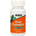 NOW Хранителна добавка Желязо Комплекс, Now Iron Complex, w/ Vitamins & Herbs (Vegetarian), 100 tabs