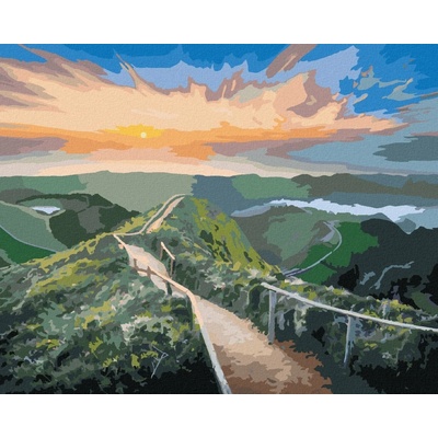 Zuty Malování Podle Čísel Horská Krajina S Turistickou Stezkou 80 x 100 cm Plátno Rám