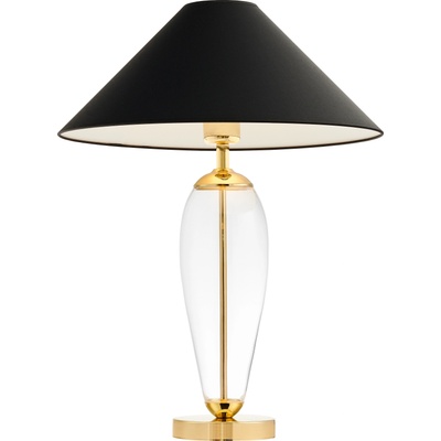 Kaspa Стояща лампа Rea Gold прозрачна основа с черен абажур (40610102)