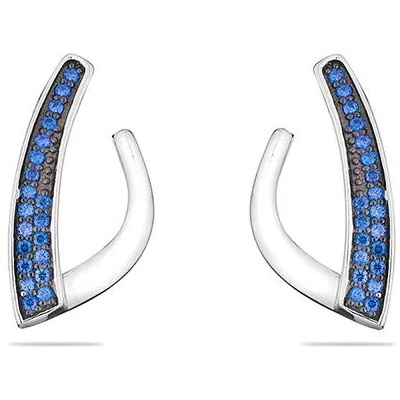 Swan Сребърни обици с полускъпоценни камъни танзанит JT7813E Swan