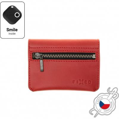 Kožená peněženka FIXED Smile Tripple se smart trackerem FIXED Smile Pro, červená FIXSM-TR2-RD