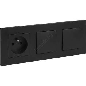 Legrand Legrand-Двоен еднополюсен превключвател № 1 и битова розетка 250V/16A NILOE STEP (LR0033D)
