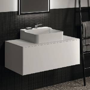 Ideal Standard Atelier Conca матово бял стенен шкаф с 1 чекмедже и плот с централен изрез 100 см (T3930Y1)