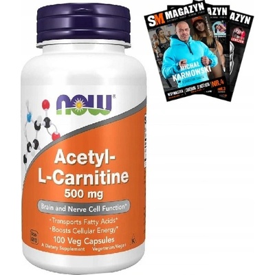 Now Foods Acetyl-L-Karnitin 500 mg 100 kapslí