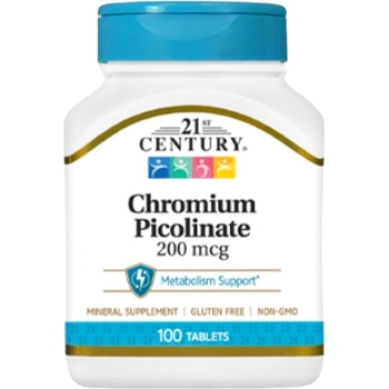21st Century Chromium Picolinate 200 mcg [100 Таблетки]