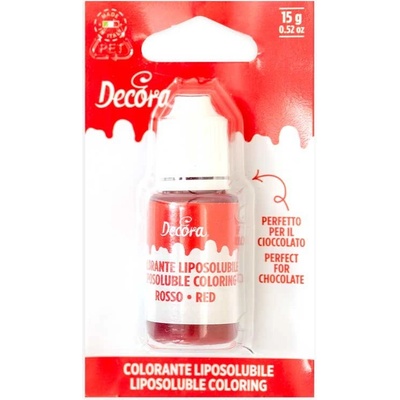 Decora Farba do čokolády Červená Red 15 g