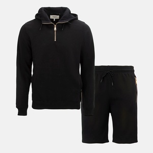 Firetrap Мъжки екип Firetrap Hood Shirt and short Set Mens - Black