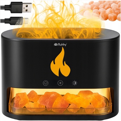 Ruhhy 26417 Aroma difuzér a zvlhčovač vzduchu s krbovým efektom 250 ml čierny