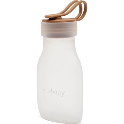 New Baby Silikónový zásobník na materské mlieko hnedý 240 ml