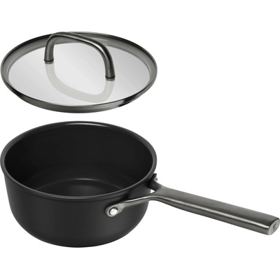 Zwilling Nepriľnavá rajnica Milano s keramickým povrchom a sklenenou pokrievkou, Ø 18 cm, čierna 1035051