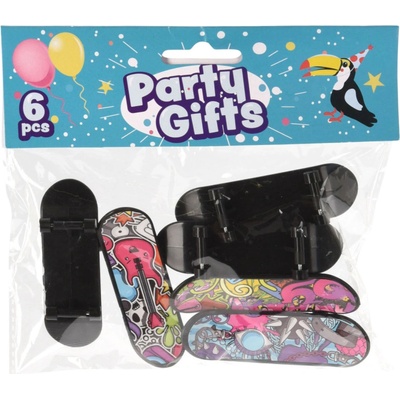 Interest Skateboard prstový 9cm barevné vzory sada 6 kusů.