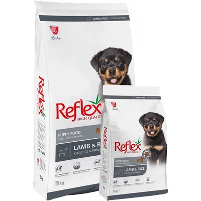 Reflex Premium Puppy/Junior Food - Lamb & Rice 15кг. -Пълноценна храна за подрастващи кучета от всички породи с агнешко месо и ориз-15 кг