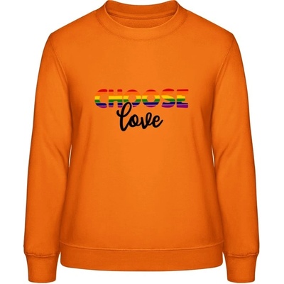 AWDis Dúhová mikina s Nápisom Choose Love Orange Crush