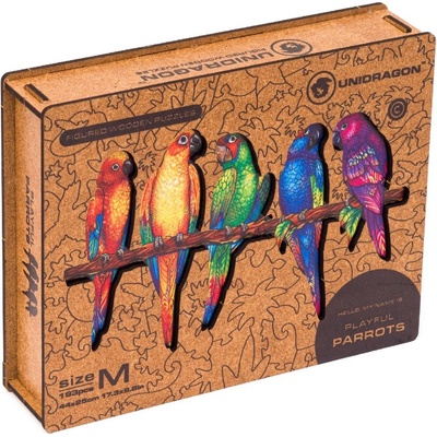 Unidragon Dřevěné Playful Parrots 193 dílků