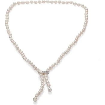 Image 1 of Swan Колие със сладководни бели оризови перли RICE80NW Swan