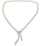 Swan Колие със сладководни бели оризови перли RICE80NW Swan