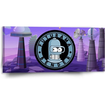 Sablio Obraz Futurama Bender Planéta s vysielačmi - 110x50 cm