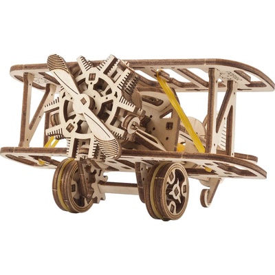 Ugears 3D mechanické puzzle Dvojplošník 84 ks