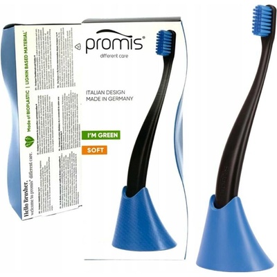 Promis Combo Pack Černý Měkky Zubní kartáček + Stojánek